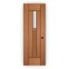 PVC Ultra Door with Glass and Laminated Louver - Modern Bathroom Door Design 2002