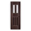 PVC Ultra Door with Glass and Laminated Louver - Modern Bathroom Door Design 2003