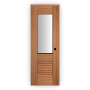 PVC Ultra Door with Glass and Laminated Louver - Modern Bathroom Door Design 2016