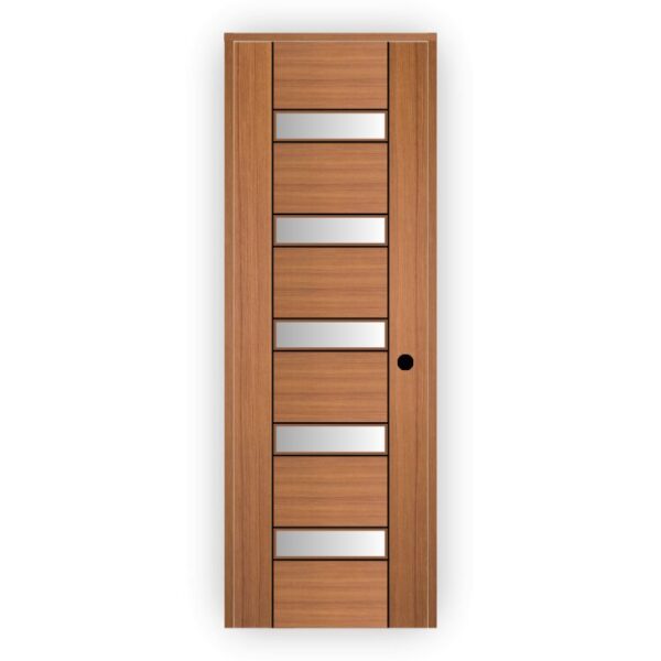 WPC Door with Glass - Modern Bathroom Door Design 3101