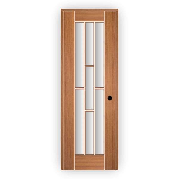 WPC Door with Glass - Modern Bathroom Door Design 3104